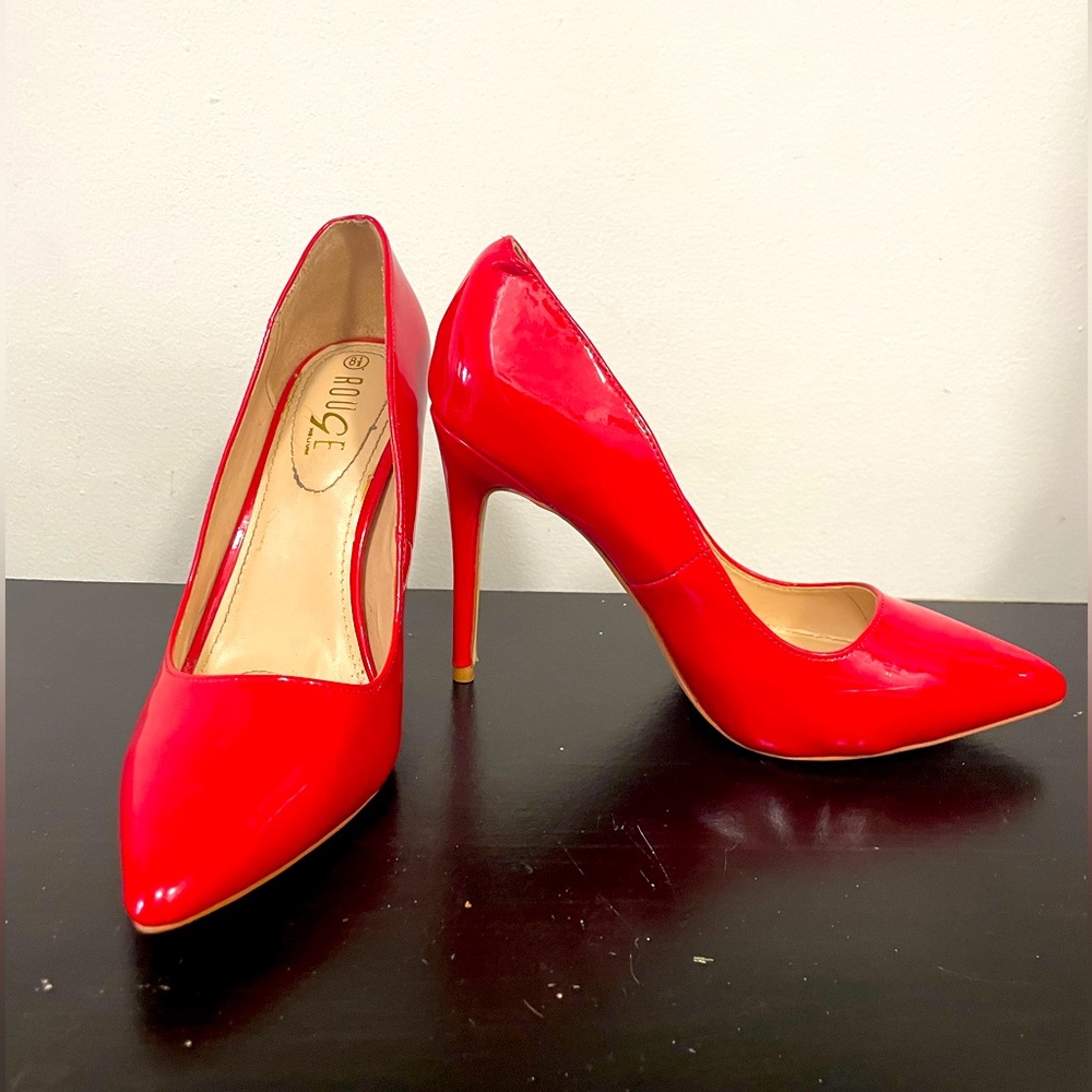 Barely Worn Patent Leather Red Pumps